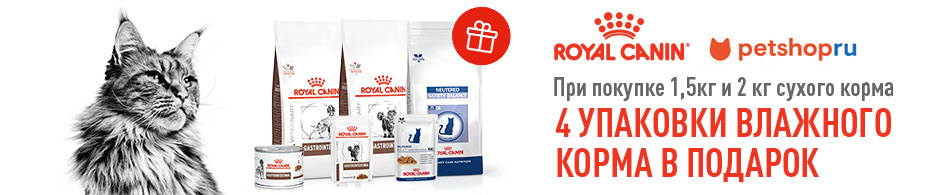 Влажный вет. корм Royal Canin в подарок!