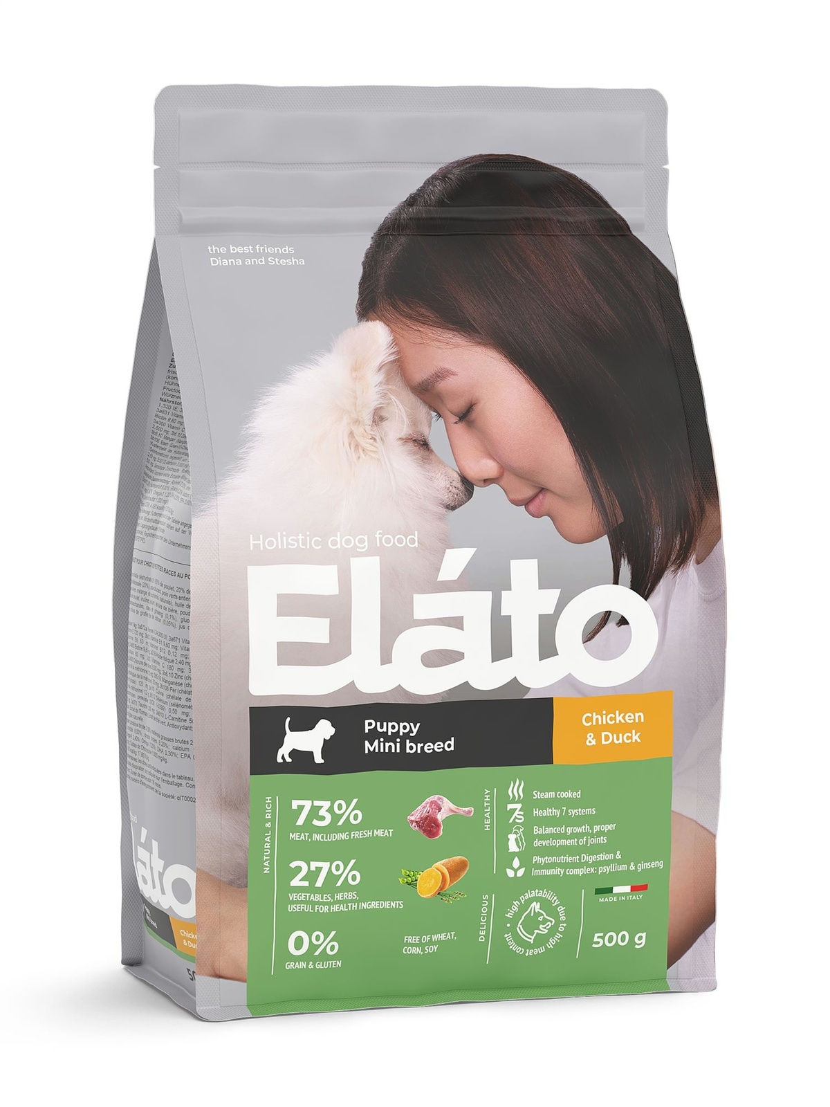Elato Elato корм для щенков мелких пород с курицей и уткой (2 кг)