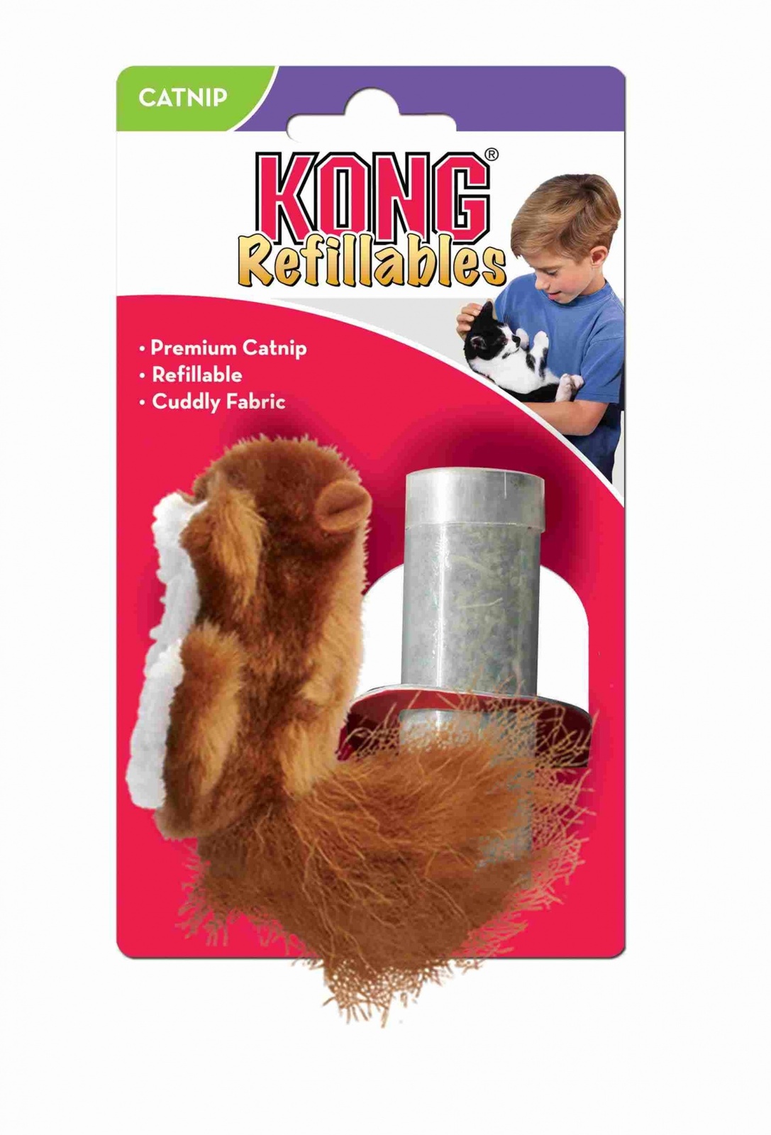 Kong Kong игрушка для кошек Белка, с капсулой кошачьей мяты (31 г)