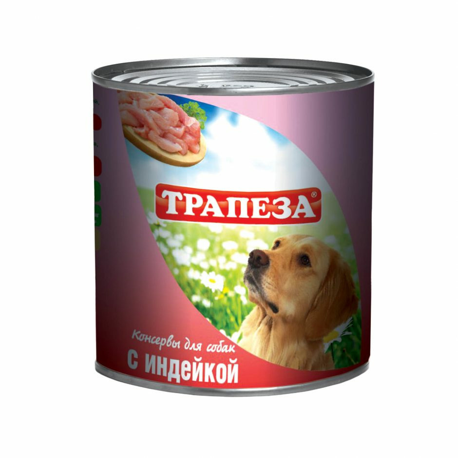 Трапеза Трапеза консервы для собак с индейкой (750 г) консервы для собак трапеза с говядиной 750 г
