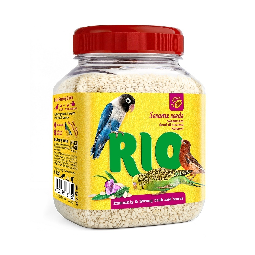 Рио Рио лакомство кунжут для птиц (250 г) rio лакомство для птиц кунжут 250 г