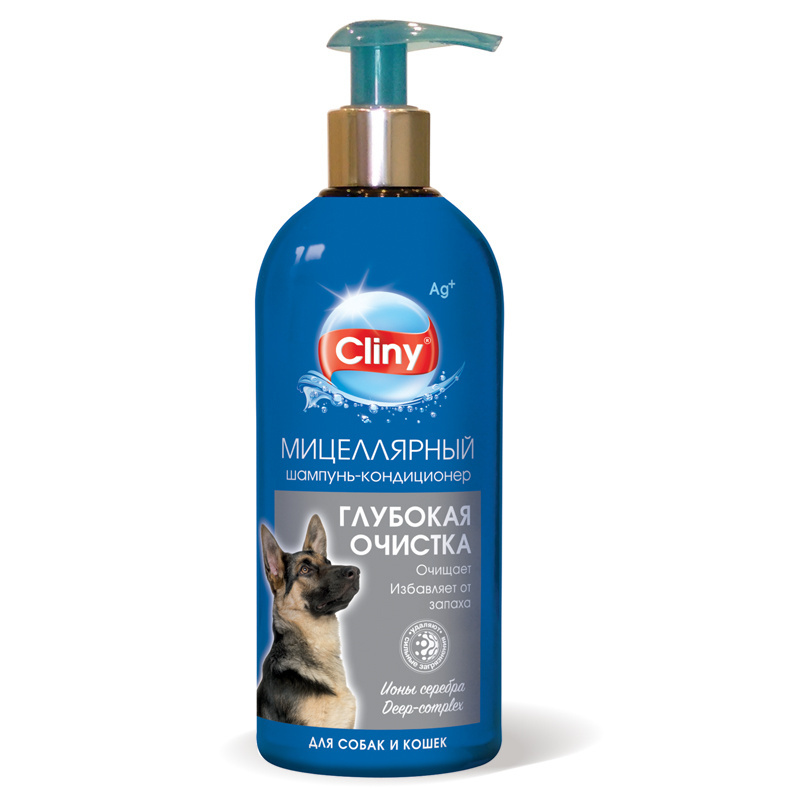 цена Cliny Cliny шампунь-кондиционер Глубокая очистка для кошек и собак (300 мл)
