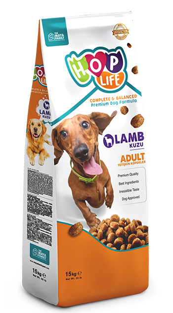 Hop Life сухой корм для взрослых собак, с ягненком (15 кг)