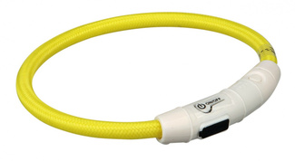 Мигающее кольцо для собак USB, нейлон, жёлтое