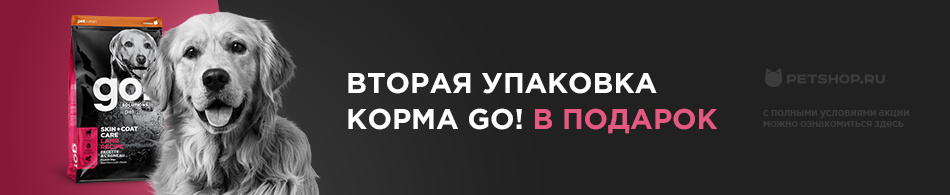 Вторая упаковка корма GO! в подарок!
