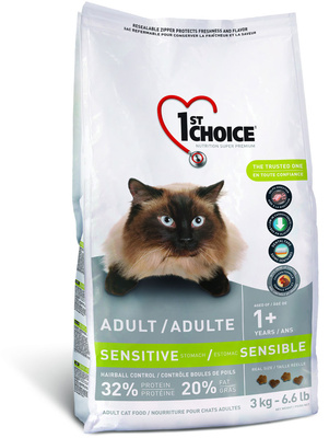 Для кошек с чувствительным желудком на цыпленке (от 1 года) 1st Choice Для кошек с чувствительным желудком на цыпленке (от 1 года) 1st Choice