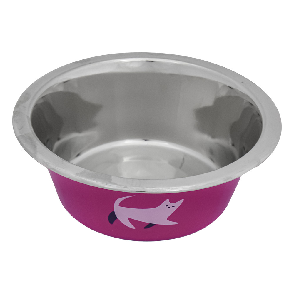 цена Tappi миски Tappi миски металлическая миска с рисунком Нирман, розовая (400 мл)