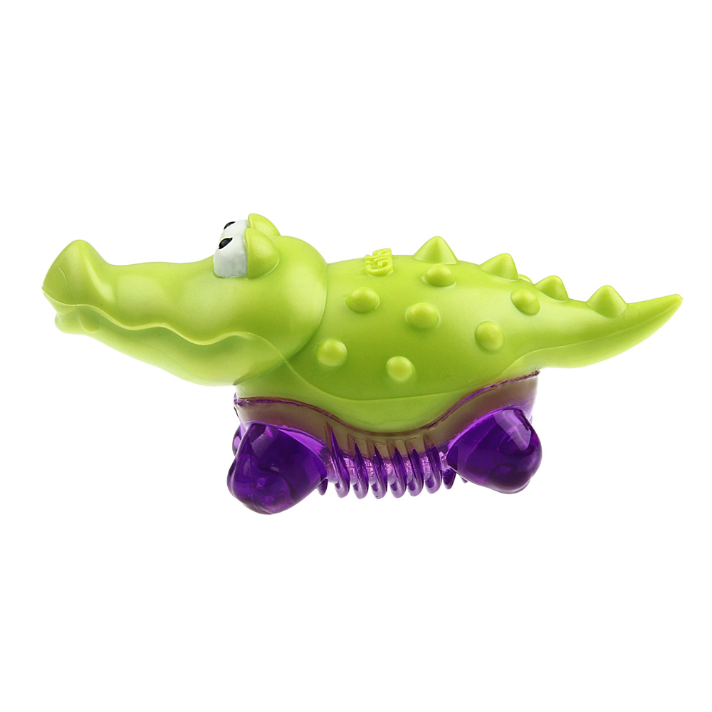 GiGwi GiGwi крокодильчик, игрушка с пищалкой,10 см (65 г) gigwi gigwi мишка игрушка с пищалкой синий 9 см 65 г