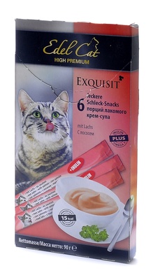 Лакомство крем-суп лосось, нормализация пищеварения Edel Cat Лакомство крем-суп лосось, нормализация пищеварения Edel Cat