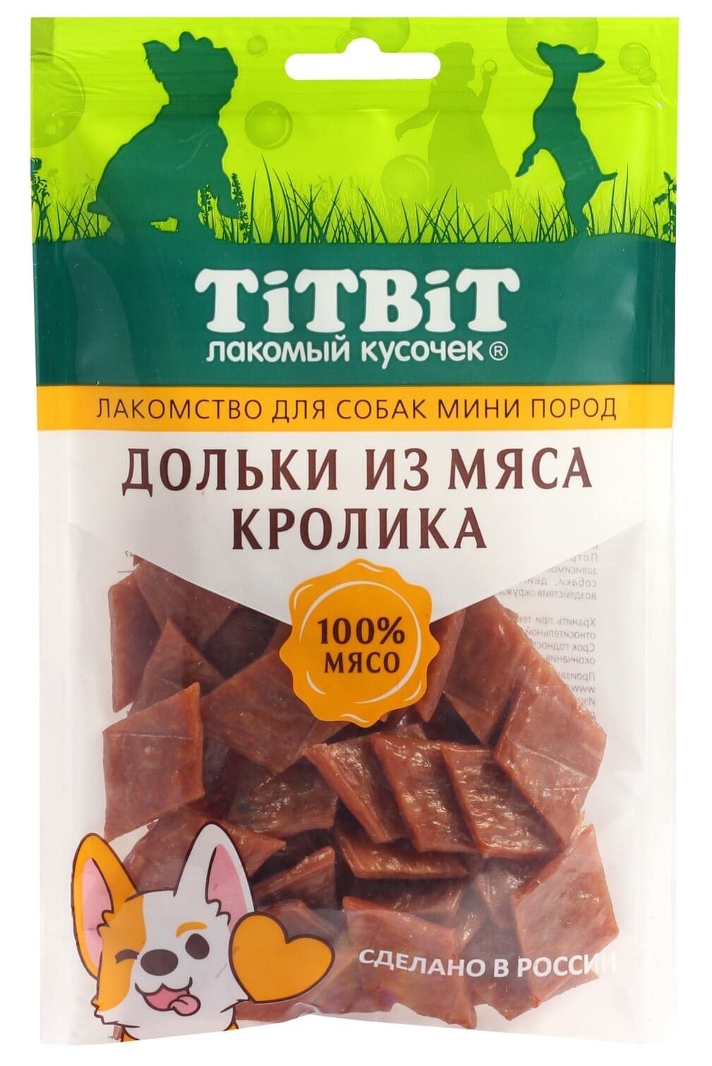TiTBiT TiTBiT дольки из мяса кролика для собак мини пород (100 г)