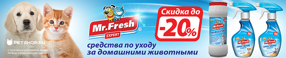 Скидка до 20% на Mr.Fresh Expert