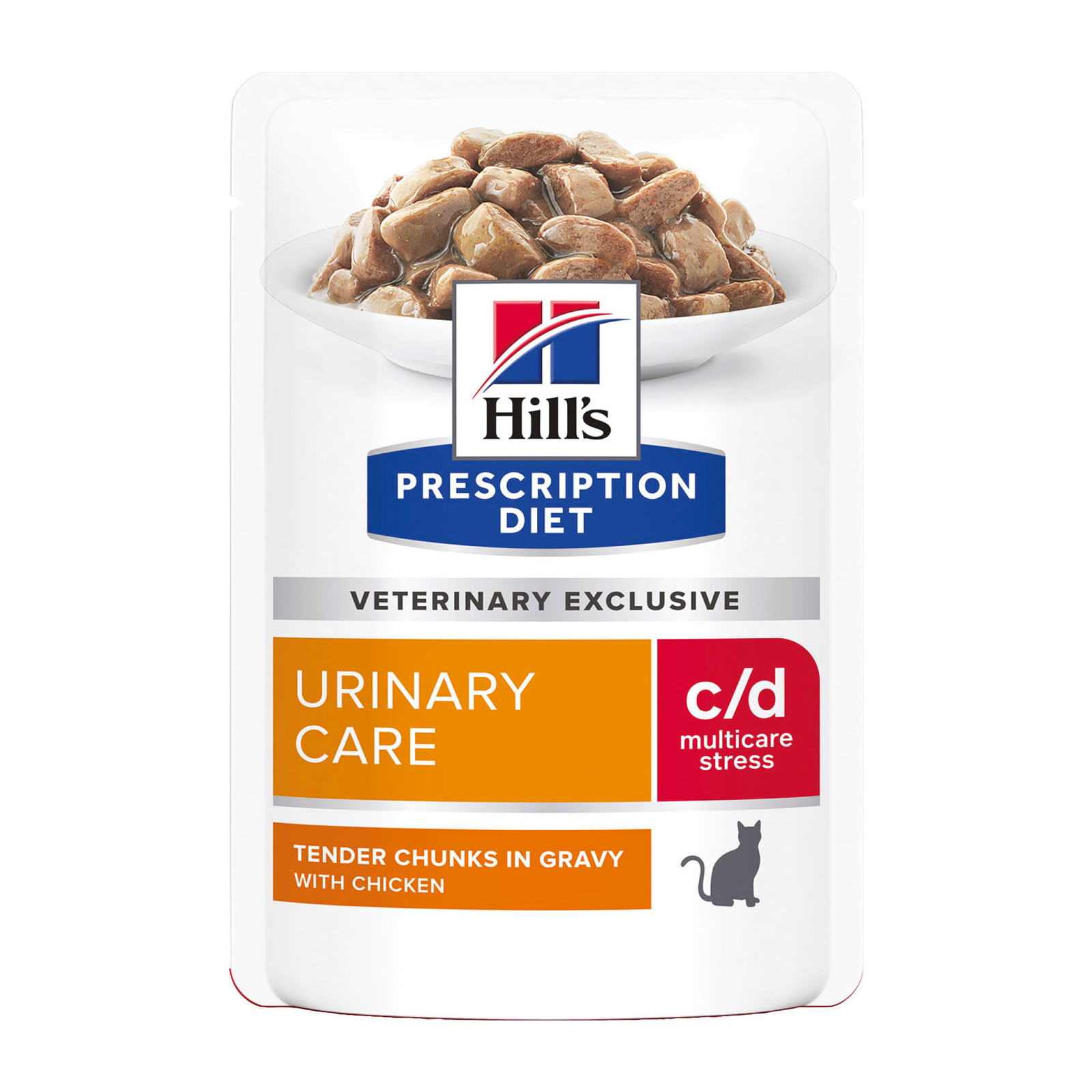 Hill's вет.консервы Hill's вет.консервы влажный диетический корм для кошек c/d Multicare Urinary Stress при профилактике цистита и мочекаменной болезни (мкб), в том числе вызванные стрессом, с курицей (85 г)