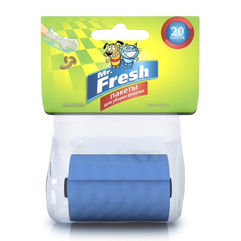 Mr.Fresh Mr.Fresh пакеты для уборки фекалий (1×20шт) пакеты для лотков айда гулять рулон 20 пакетов 60х40см