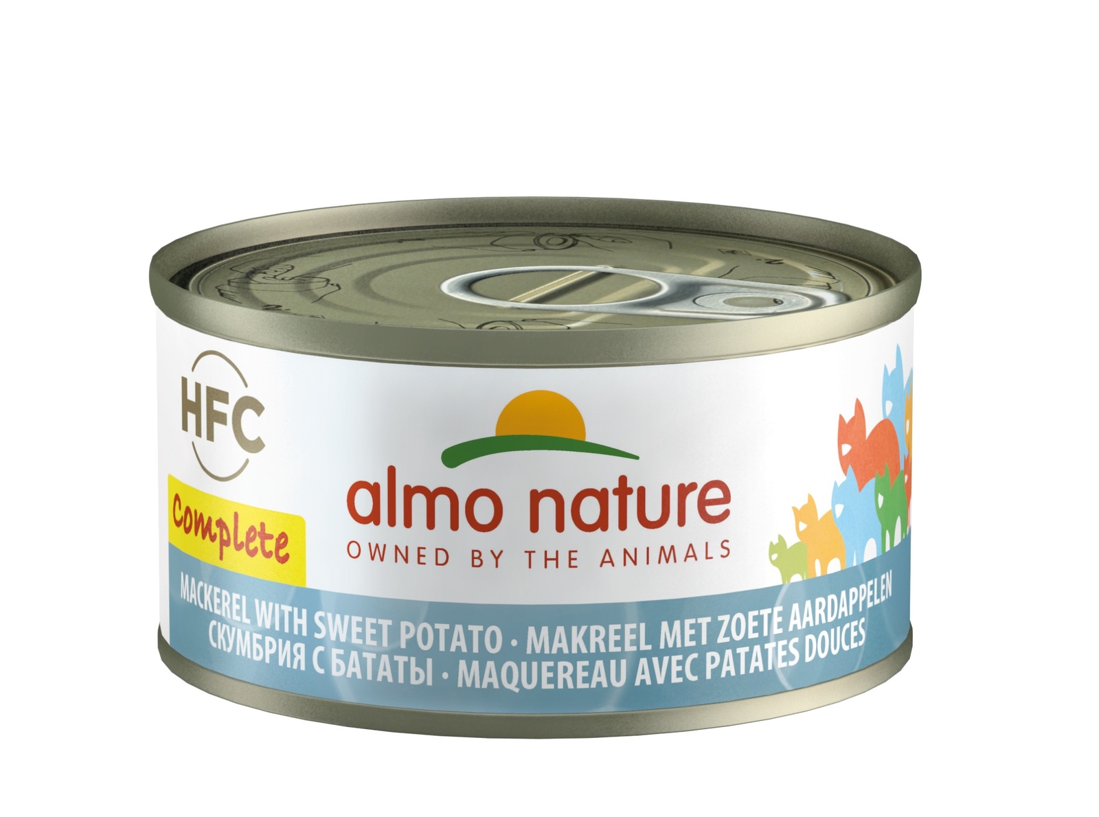 Almo Nature консервы Almo Nature консервы полнорационные для кошек, со скумбрией и бататом (70 г)