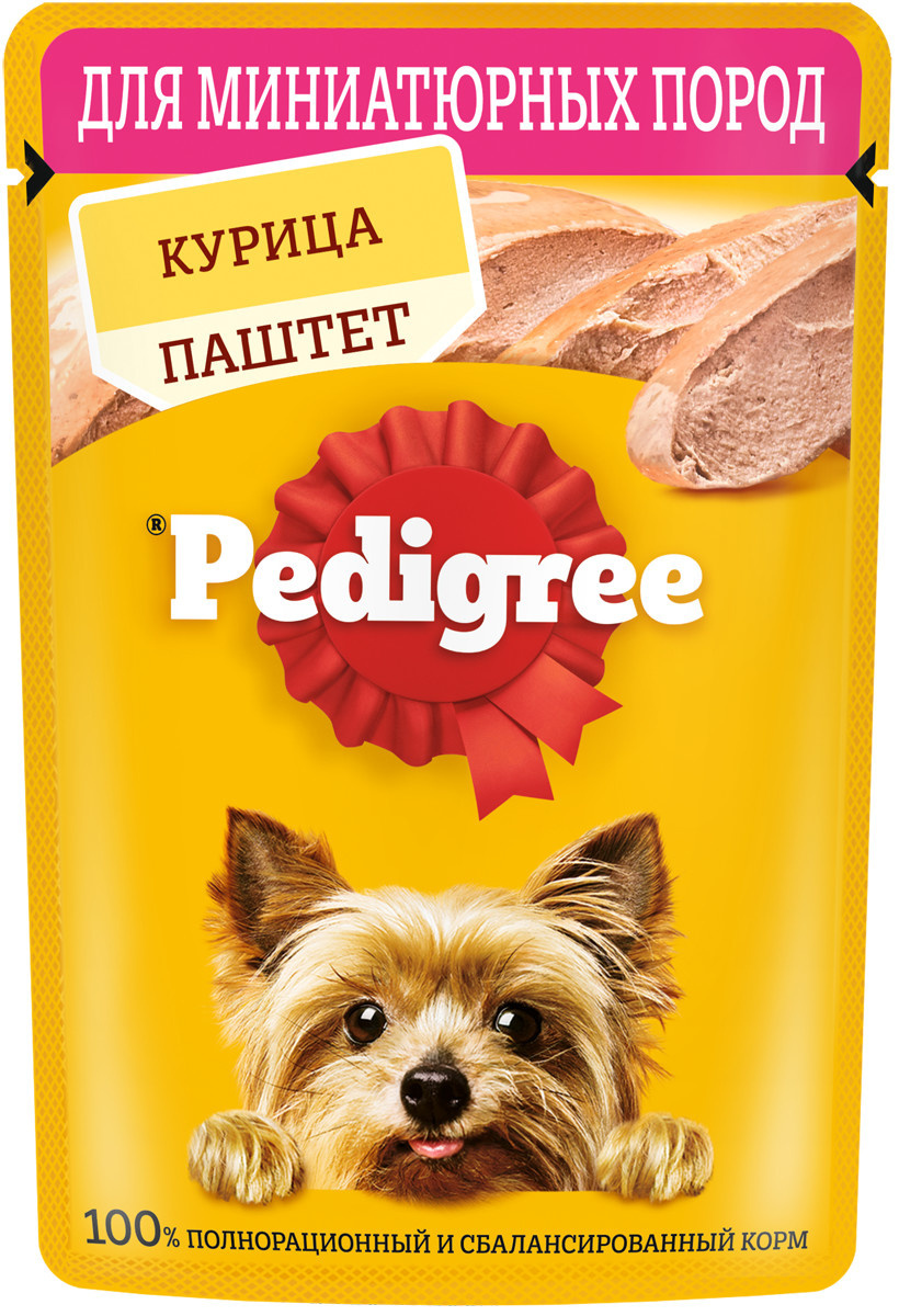 Pedigree Pedigree влажный корм для взрослых собак миниатюрных пород, паштет с курицей (80 г)