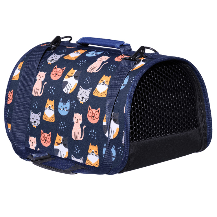 Tappi транспортировка сумка-переноска "Отуар" для животных, кофр жесткий, рисунок кошки (43х25х24) 