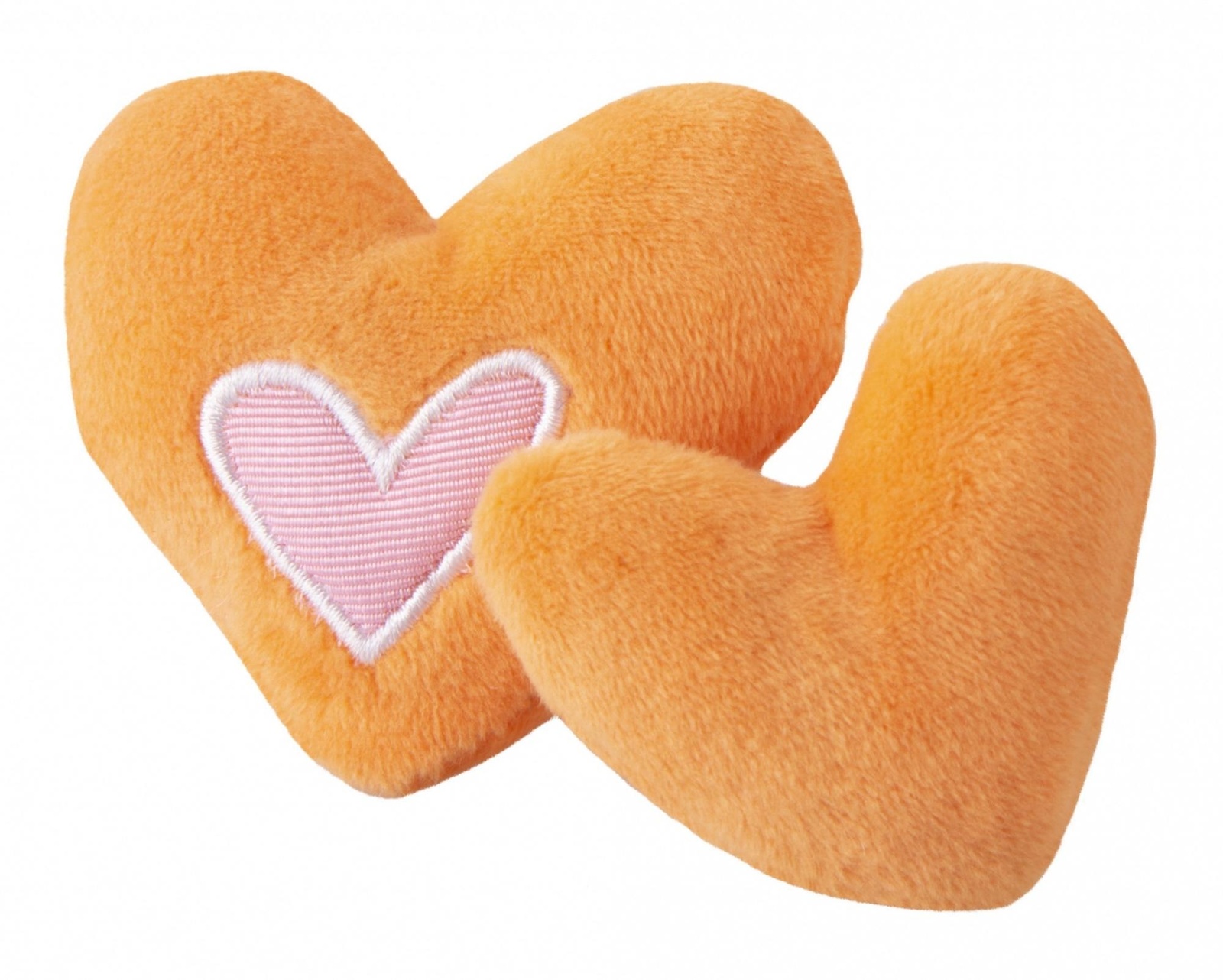 Rogz Rogz игрушка для кошек: плюшевые сердечки с кошачьей мятой, оранжевые (14 г) rogz rogz игрушка для кошек плюшевые мячики grinz с кошачьей мятой оранжевые 33 г