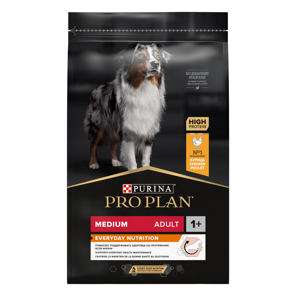 цена Purina Pro Plan Purina Pro Plan для взрослых собак средних пород, с высоким содержанием курицы (14 кг)