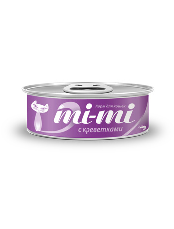 mi-mi консервы для кошек и котят с кусочками тунца с креветками в желе (80 г)