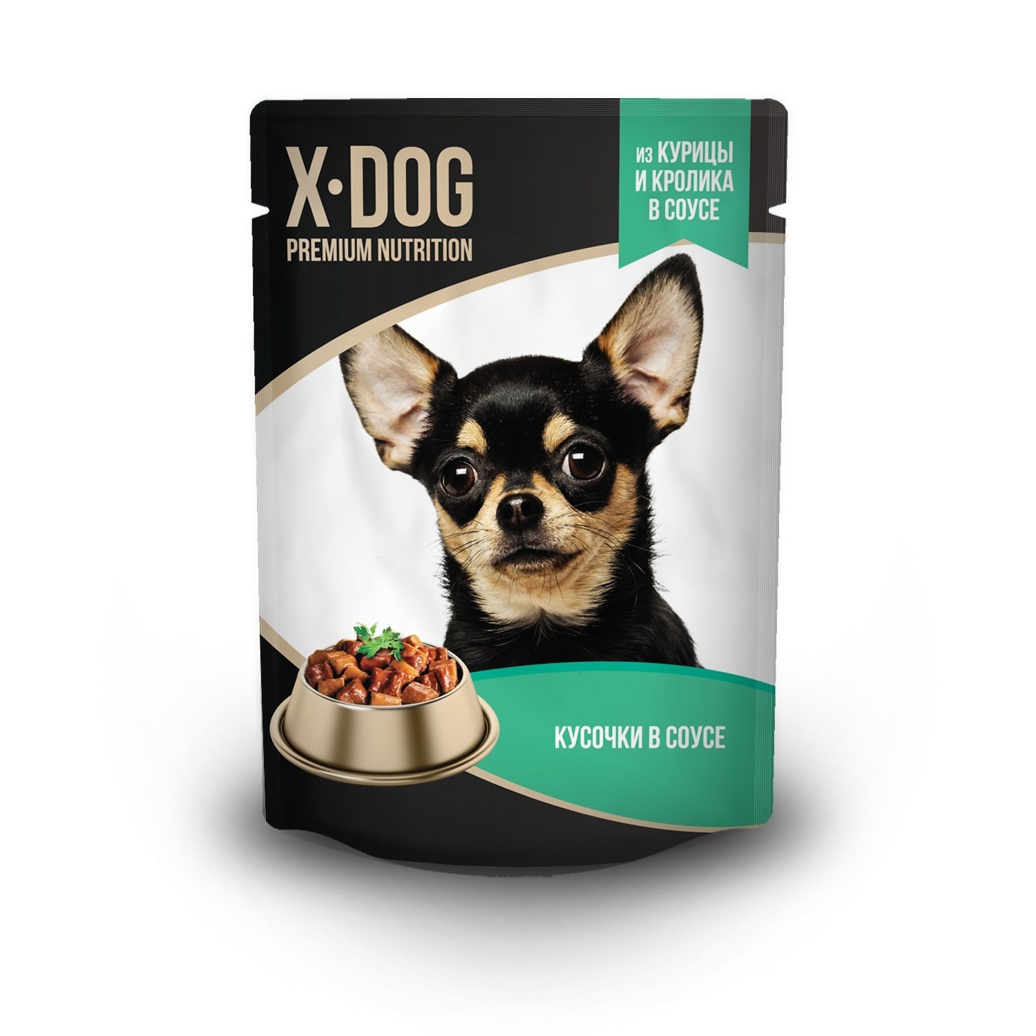 X-DOG X-DOG влажный корм с курицей и кроликом в соусе для собак (85 г) x dog для взрослых собак с курицей и кроликом в соусе 85 гр х 24 шт
