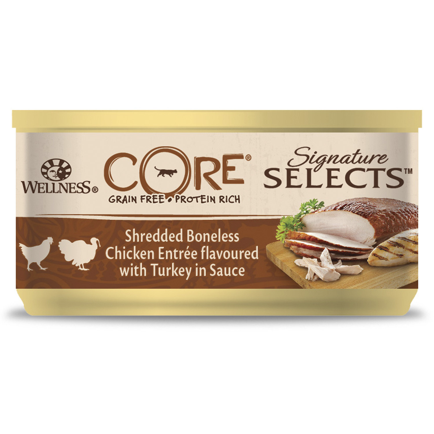 Wellness CORE Wellness CORE signature Selects консервы из курицы с индейкой в виде фарша в соусе для кошек (79 г)