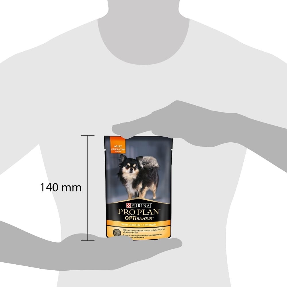 Purina Pro Plan (паучи) для взрослых собак мелких и карликовых пород: кусочки в соусе с курицей (85 г) 