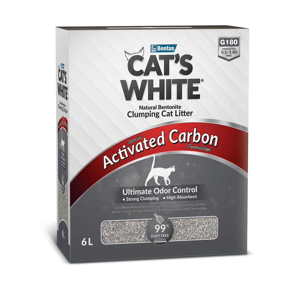Cat's White Cat's White наполнитель комкующийся с активированным углем для кошачьего туалета (5,1 кг)