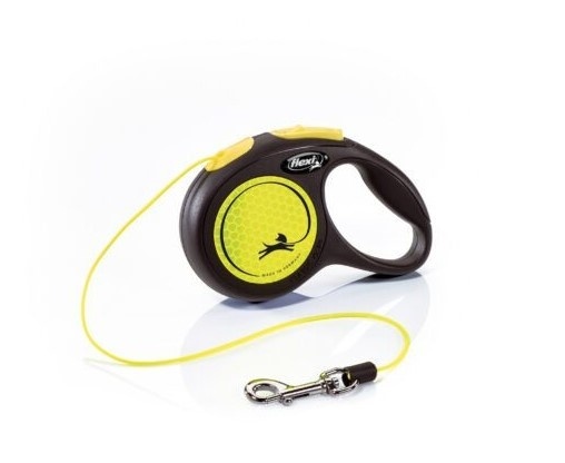 Flexi Flexi рулетка-ремень светоотражающая для собак, желтая (352 г) трос спираль trixie для собак весом до 50 кг с карабином 5 м