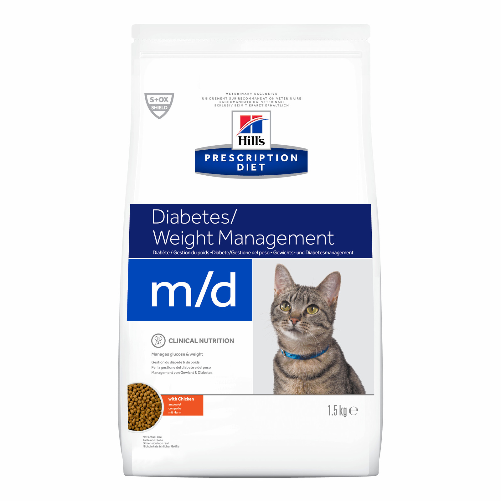 Корм Hill's Prescription Diet m/d Diabetes сухой диетический, для кошек при сахарном диабете, с курицей (1,5 кг)