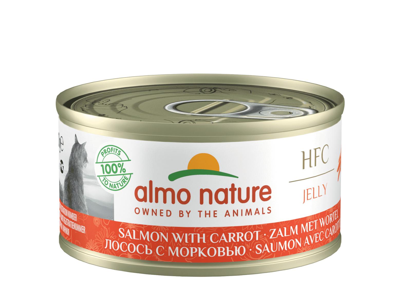 Almo Nature консервы Almo Nature консервы с лососем и морковью в желе для кошек (70 г)