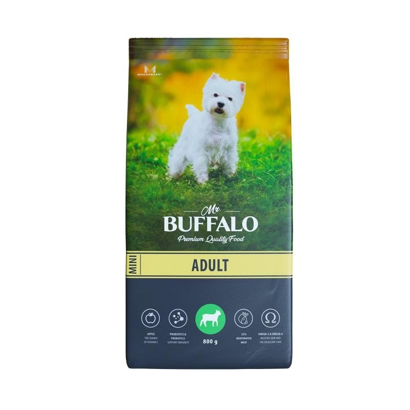 Mr.Buffalo Mr.Buffalo сухой корм с ягненком для взрослых собак миниатюрных пород (800 г)