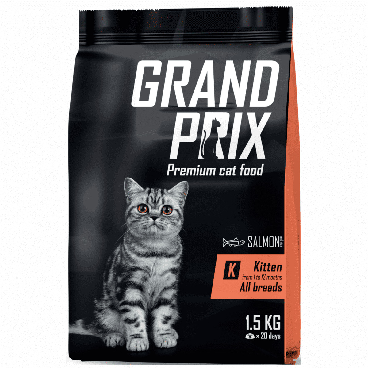 сухой корм для кошек grand prix с лососем 300 г Grand Prix Корм Grand Prix полнорационный сбалансированный, для котят всех пород, с лососем (300 г)