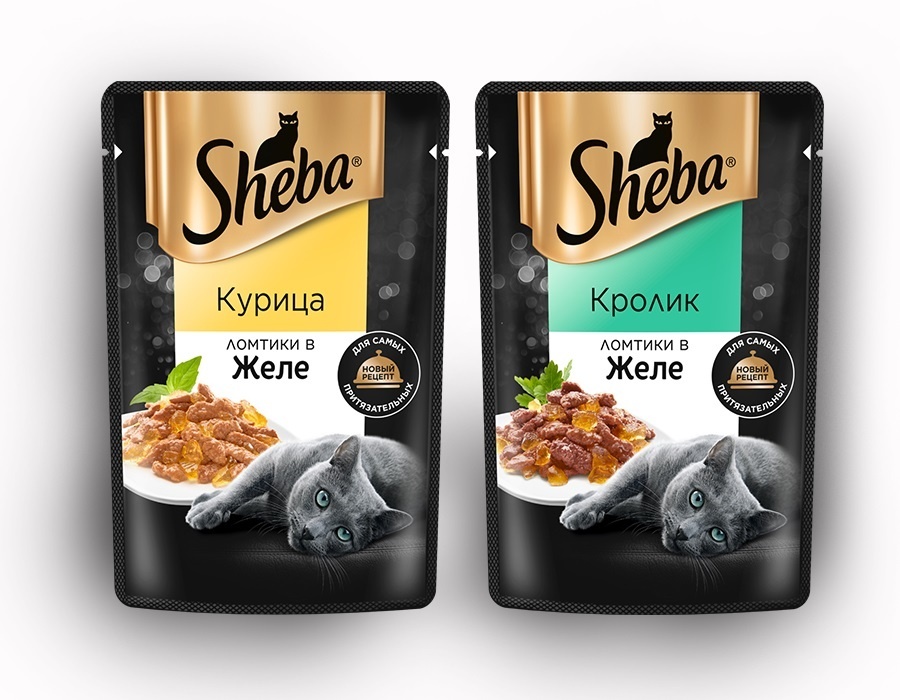 Sheba Sheba набор влажных консервированных кормов для кошек, ломтики в желе: кролик, курица, 24шт х 75г (1,8 кг)