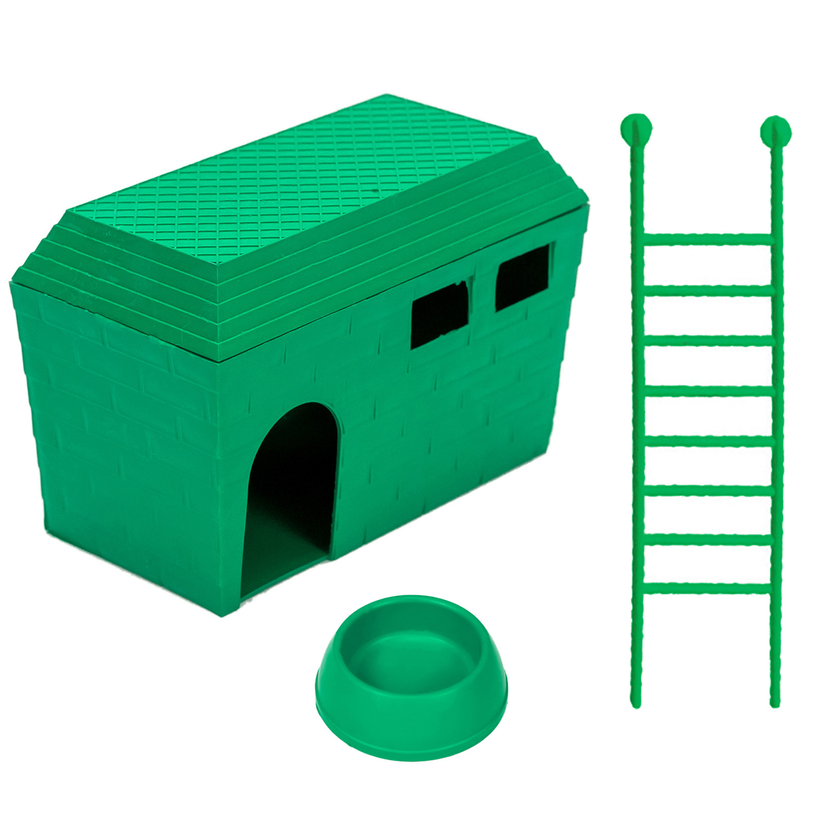 домик для грызунов sima land с лесенкой 25х22х22 см Yami-Yami Yami-Yami домик для грызунов пластиковый, миска и лесенка (сер)