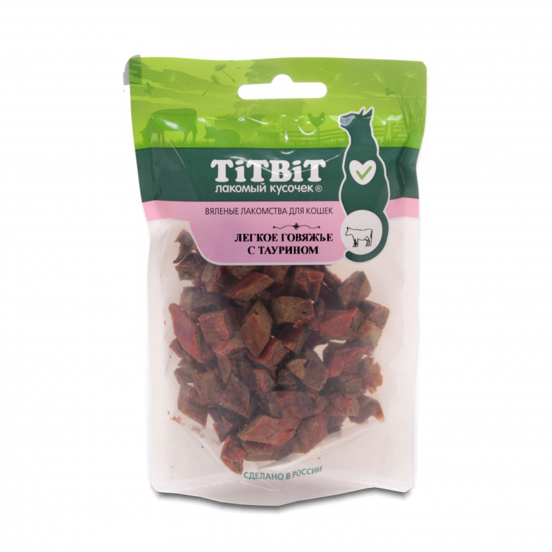 TiTBiT TiTBiT вяленые лакомства: легкое говяжье с таурином для кошек (25 г) titbit легкое говяжье в сырном соусе для кошек вяленые лакомства 25 г