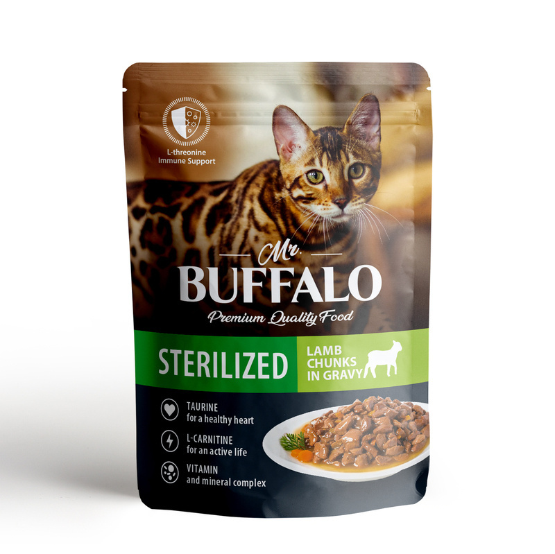 Mr.Buffalo Mr.Buffalo паучи для стерилизованных кошек Ягненок в соусе (85 г) 61513