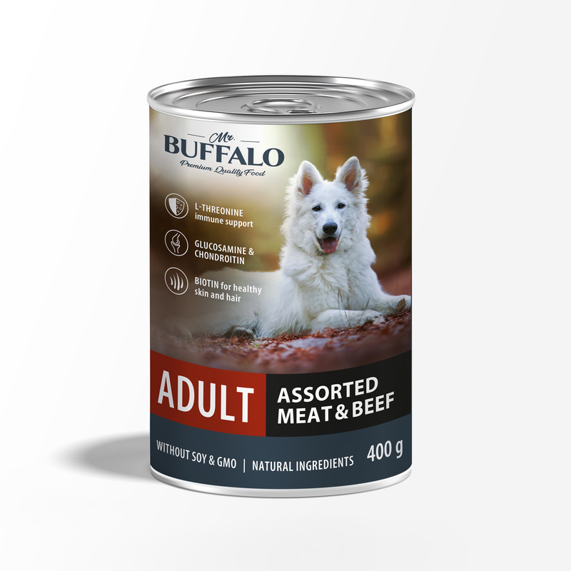 Mr.Buffalo Mr.Buffalo консервы для собак Мясное ассорти с говядиной (400 г) 61521