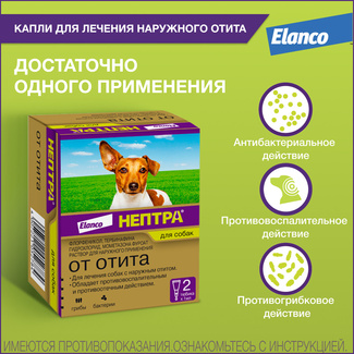 Нептра® раствор для лечения наружного отита у собак