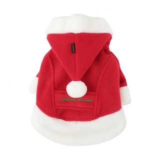 Курточка "Санта" с капюшоном, красный с белой отделкой