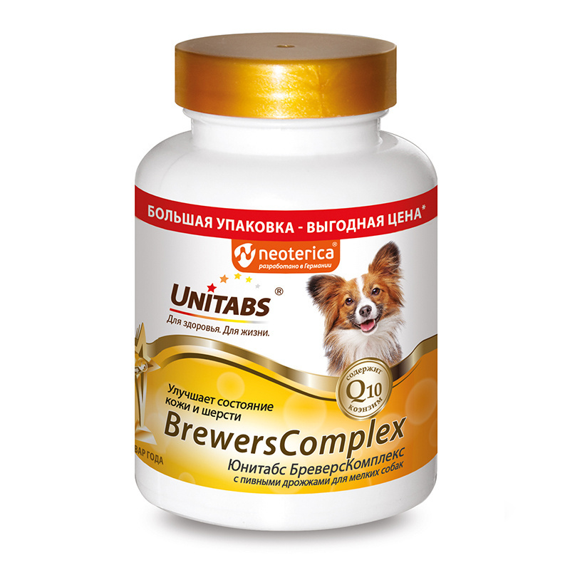 Unitabs Unitabs витамины BrewersComplex с Q10 для мелких собак (200 таб.)