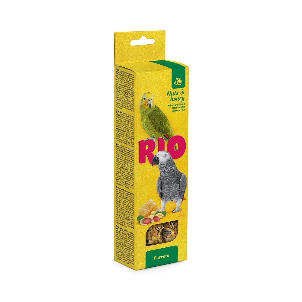 Рио Рио палочки для попугаев с медом и орехами, 2х90 г (180 г) рио рио палочки с медом и полезными семенами для канареек 80 г