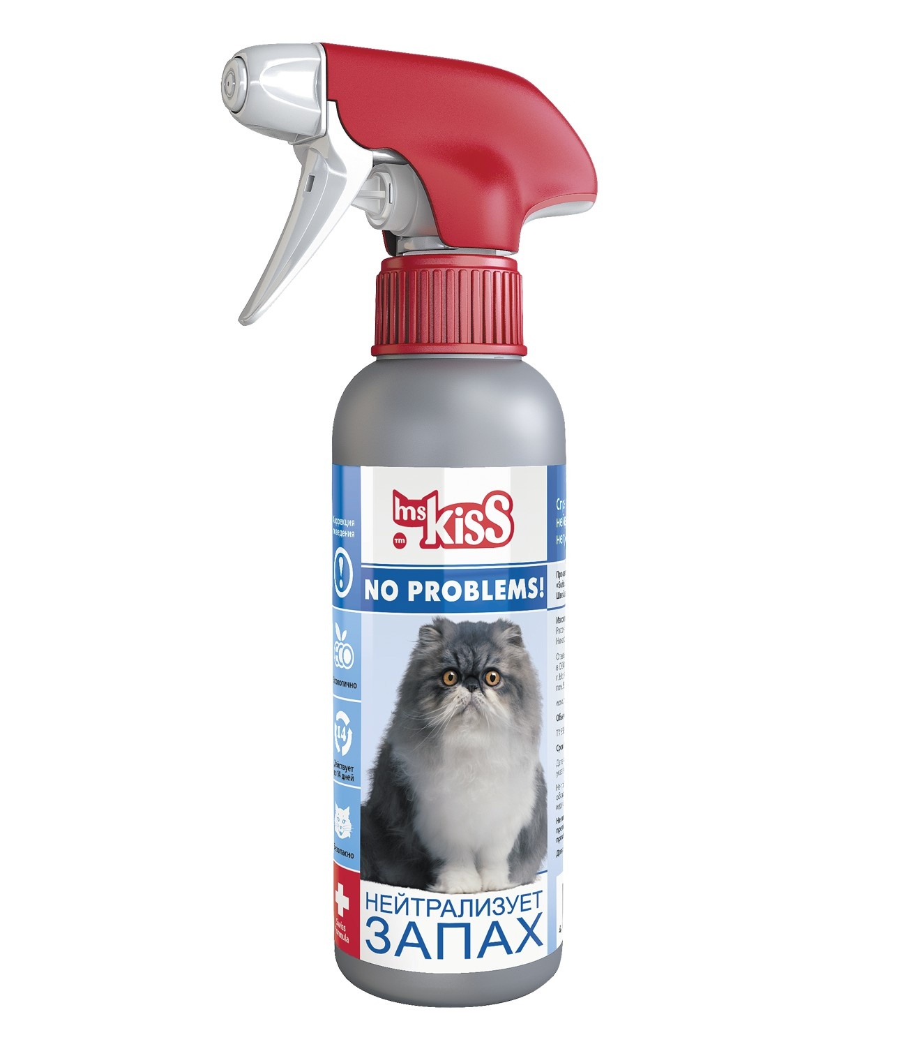 Ms.Kiss Ms.Kiss спрей No problems Нейтрализатор запаха для кошек (200 г)