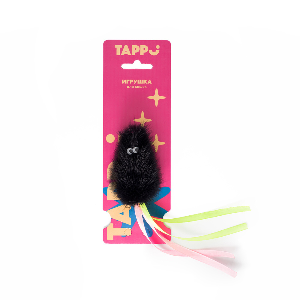 Tappi Tappi игрушка для кошек Мышка из натурального меха норки с хвостом из лент (14 г)
