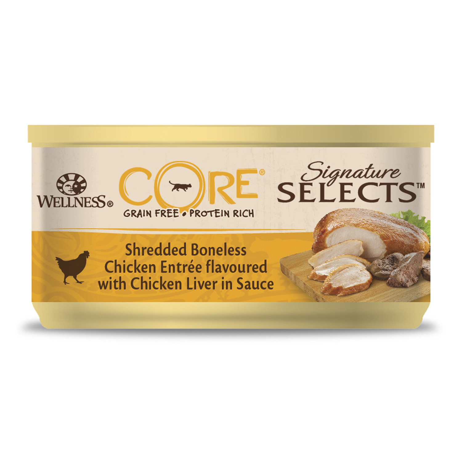 Wellness CORE Wellness CORE signature Selects консервы из курицы с куриной печенью в виде фарша в соусе для кошек (79 г)