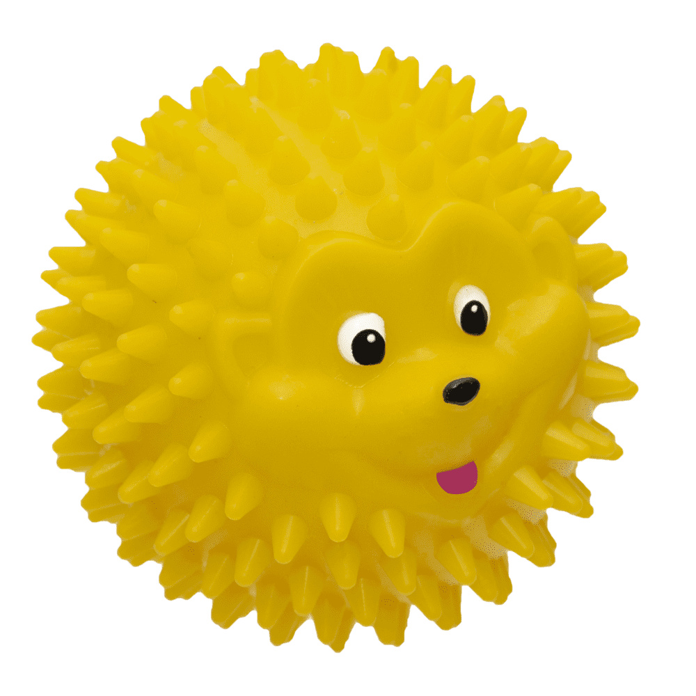ёжик латексный для собак 8см Tappi Tappi игрушка для собак Мяч-ёжик, желтый (Ø 8см)