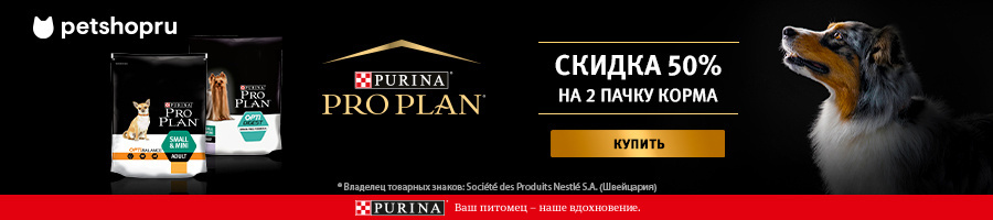 -50% на вторую пачку корма Purina Pro Plan!