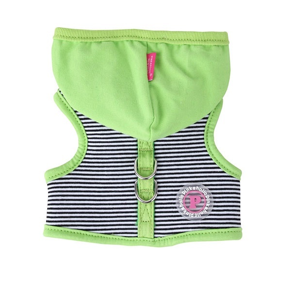 Pinkaholic Pinkaholic жилет-шлейка в ч/б полоску, с зеленым капюшоном (L) pinkaholic pinkaholic футболка в полоску с капюшоном и апликацией розовый xl