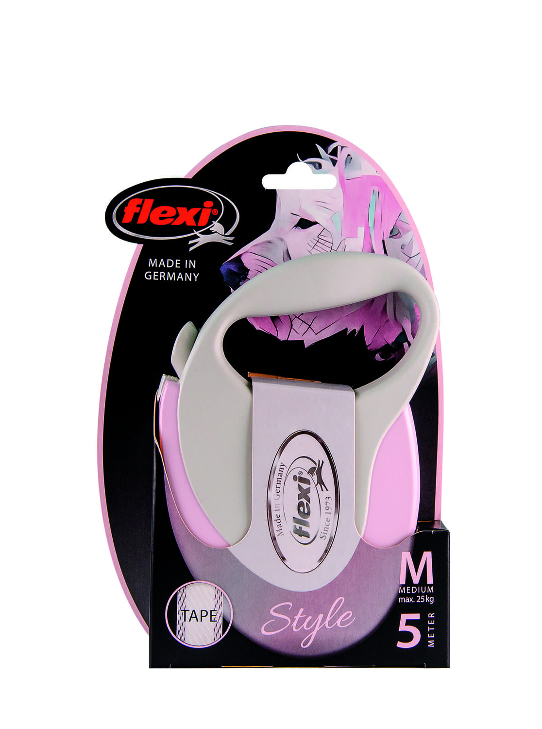 flexi рулетка-ремень для собак, розовая (12кг, 3м) 