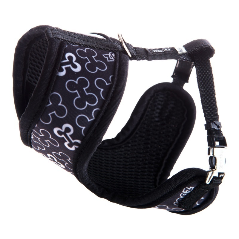 Rogz шлейка-манишка для собак малых пород "Черные косточки" (XS) 
Rogz шлейка-манишка для собак малых пород "Черные косточки" (XS)