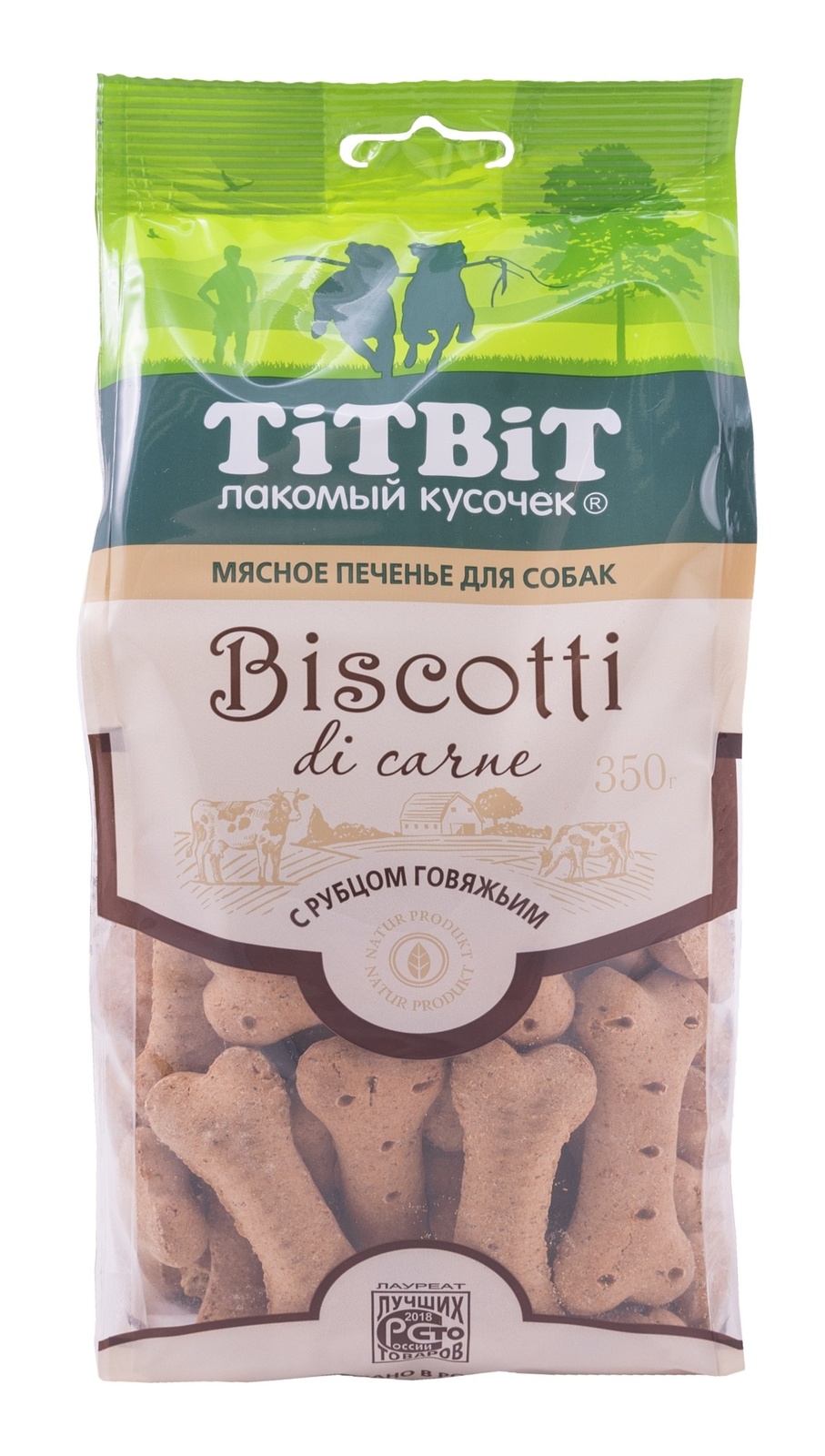цена TiTBiT TiTBiT печенье Бискотти с рубцом говяжьим (350 г)